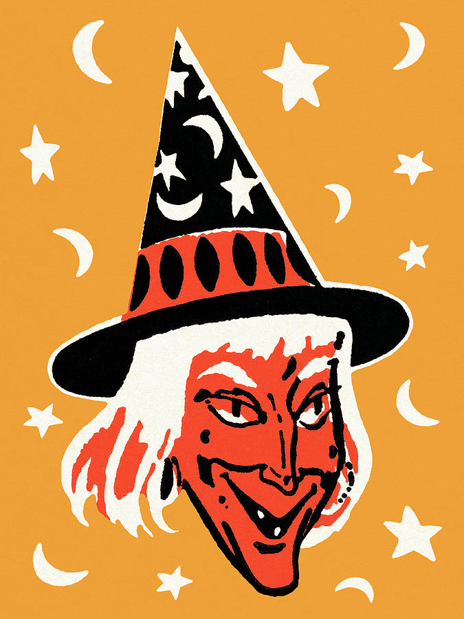 Halloween Drawing - Witch #50 by CSA Images