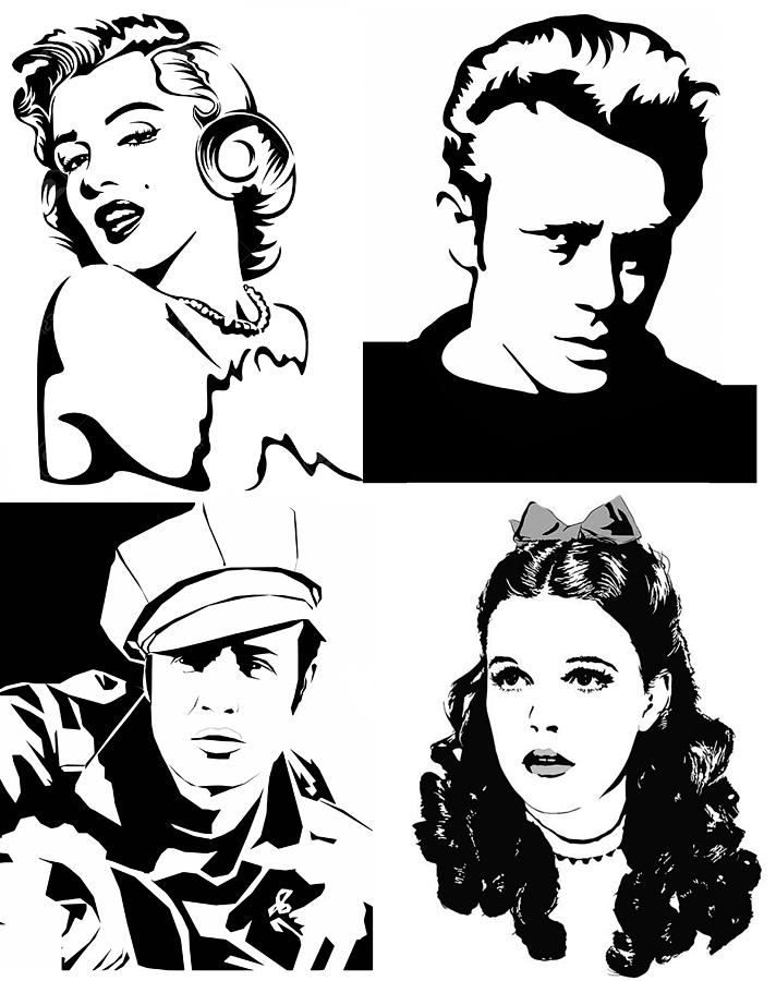 50s Movie Stars Collection Mixed Media by Marvin Blaine