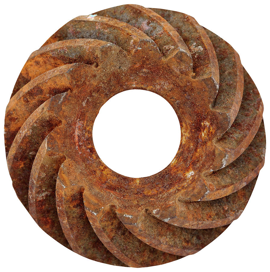 Garage Digital Art - 51770 Rusty Large Spiral Gear Wall Decal 24 by Retroplanet