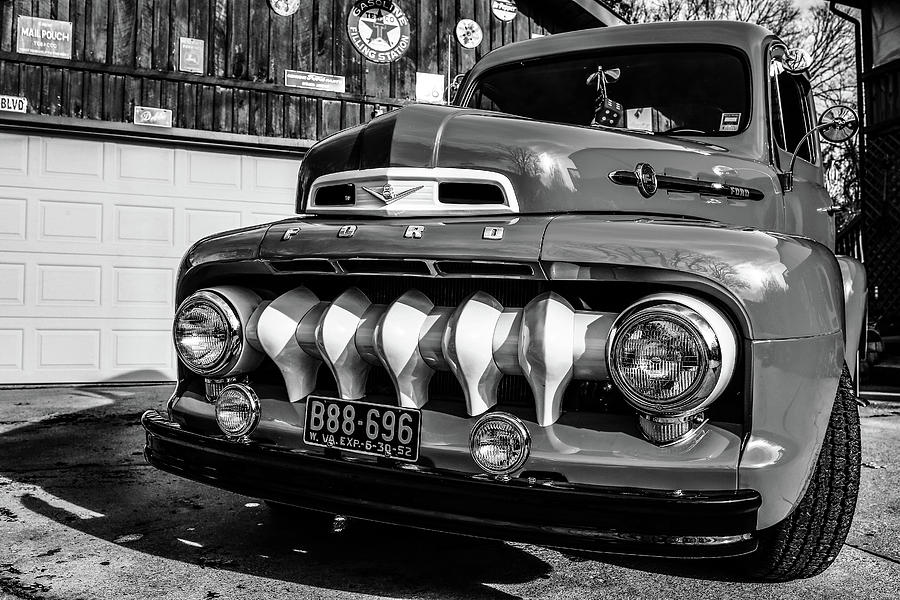 52 Ford Truck BW Photograph by SC Shank