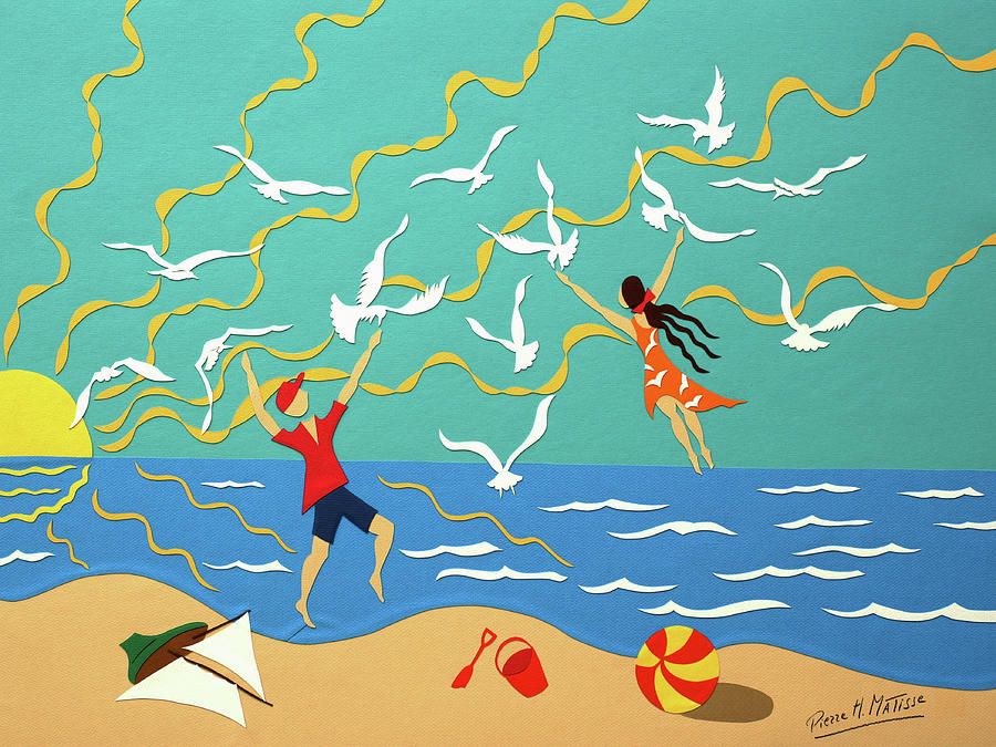 Beach Mixed Media - 52co by Pierre Henri Matisse