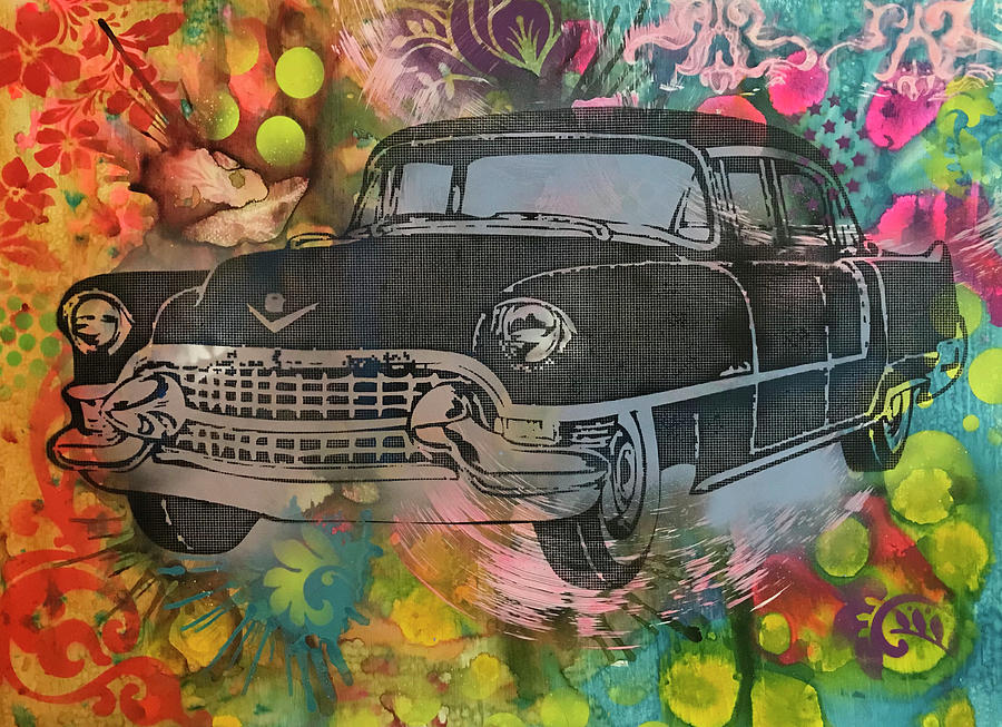 Vintage Cars Mixed Media - 55 Cadillac by Dean Russo