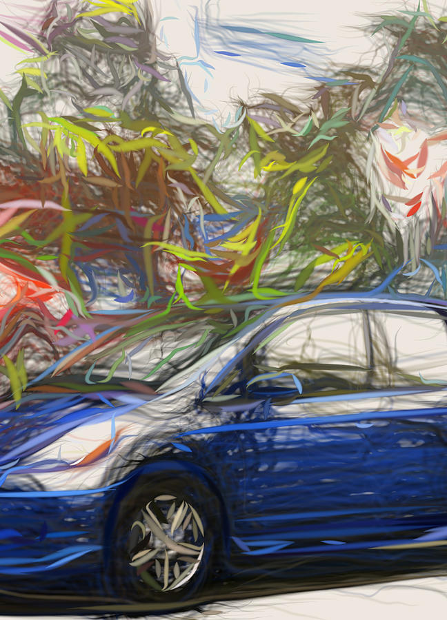 Honda Fit Sport Drawing Digital Art by CarsToon Concept - Fine Art America