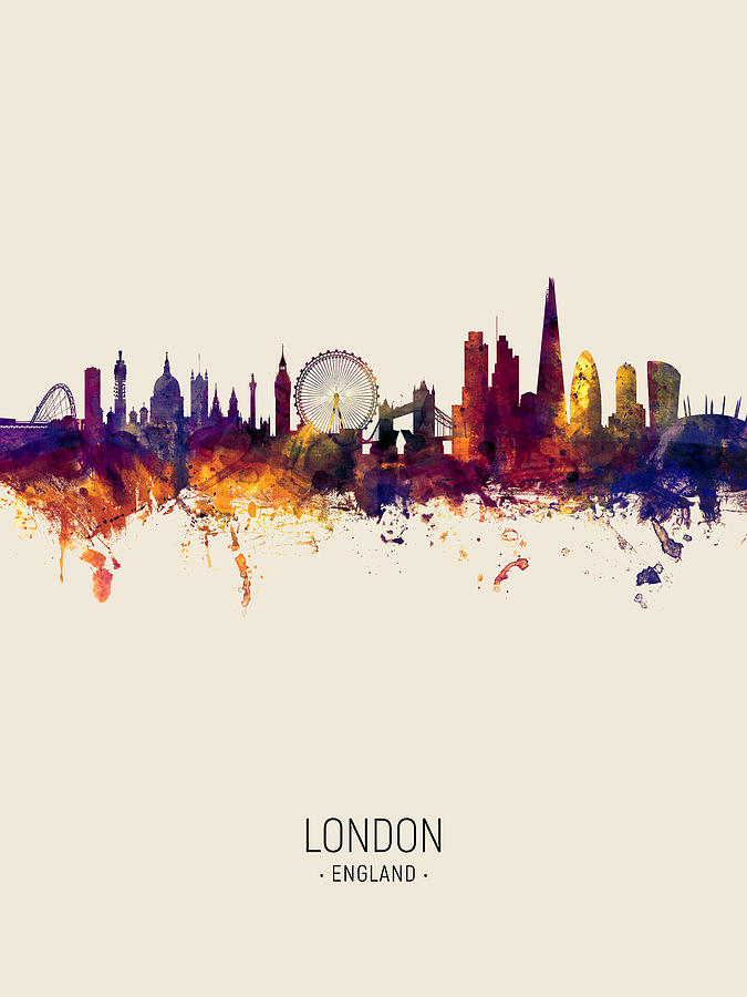 London England Skyline #55 Digital Art by Michael Tompsett