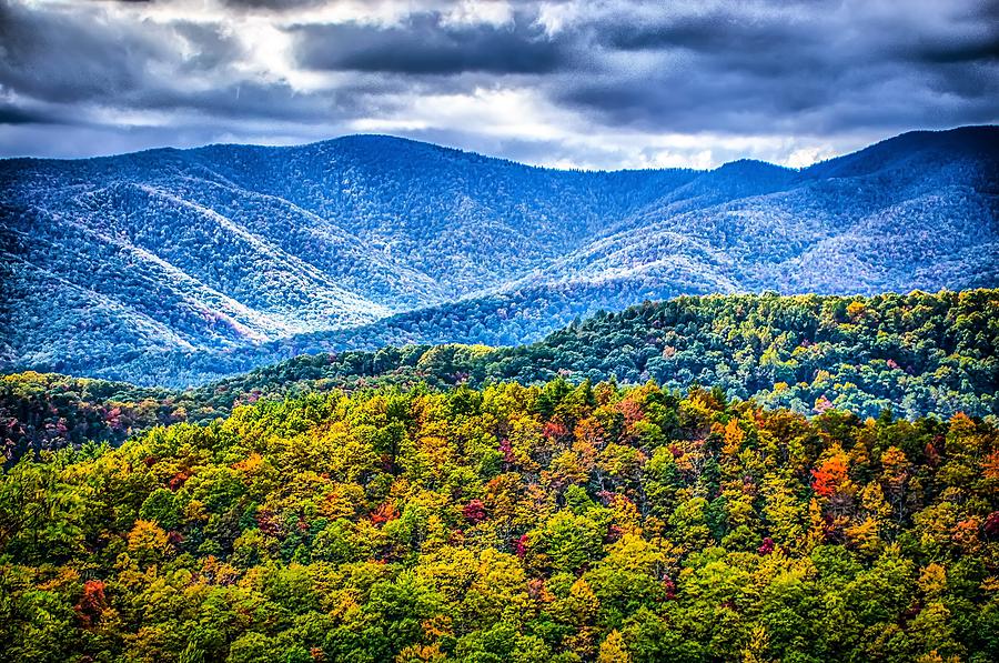 Blue Ridge And Smoky Mountains Changing Color In Fall #57 Photograph by Alex Grichenko