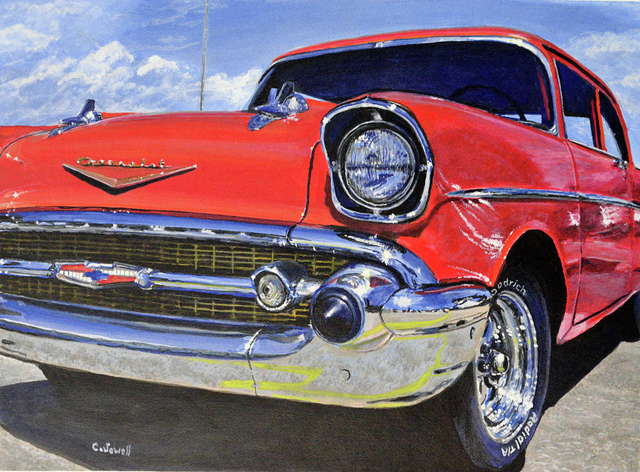 57 Chev Bel Air Painting by Cliff Jewell - Fine Art America