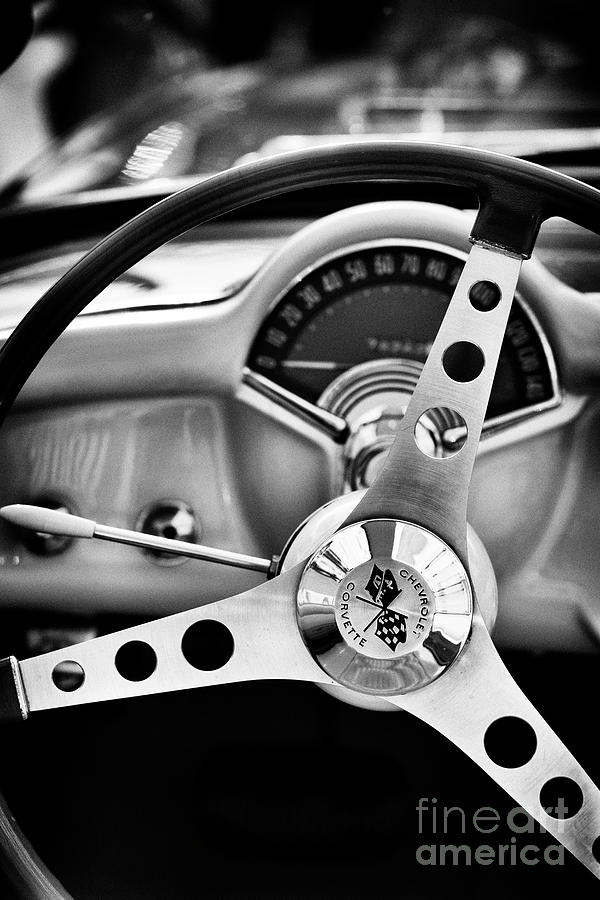  57 Chevrolet Corvette Steering Wheel #57 Photograph by Tim Gainey