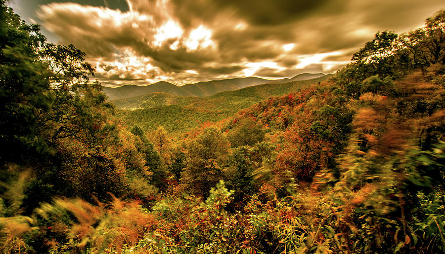 Blue Ridge And Smoky Mountains Changing Color In Fall #58 Photograph by Alex Grichenko