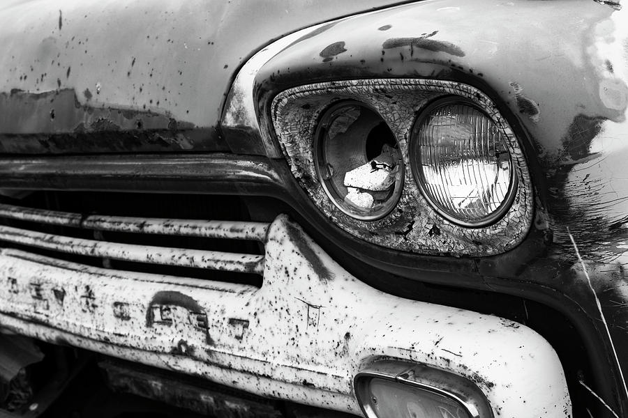 59 Chevy Grill and Headlights Photograph by Rick Pisio