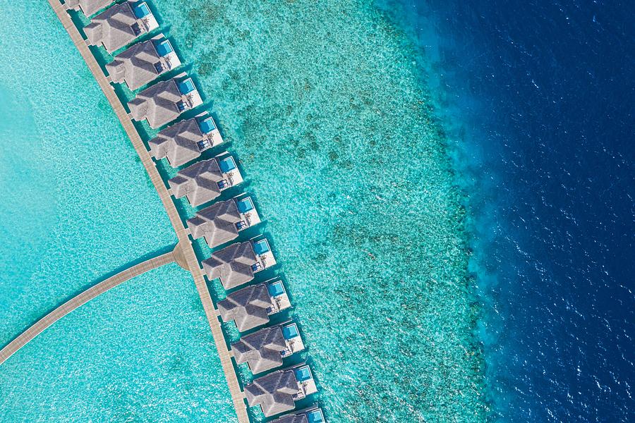 Summer Photograph - Aerial View Of Maldives Island, Luxury #6 by Levente Bodo