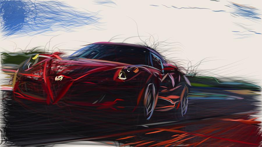 Alfa Romeo 4C Drawing #7 Digital Art by CarsToon Concept