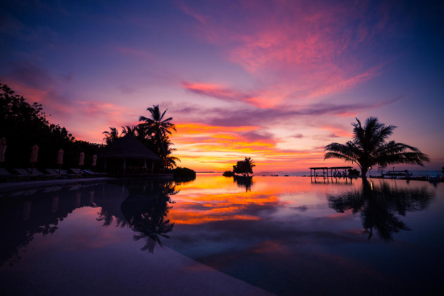 Sunset Photograph - Amazing Sunset Beach In Maldives #6 by Levente Bodo