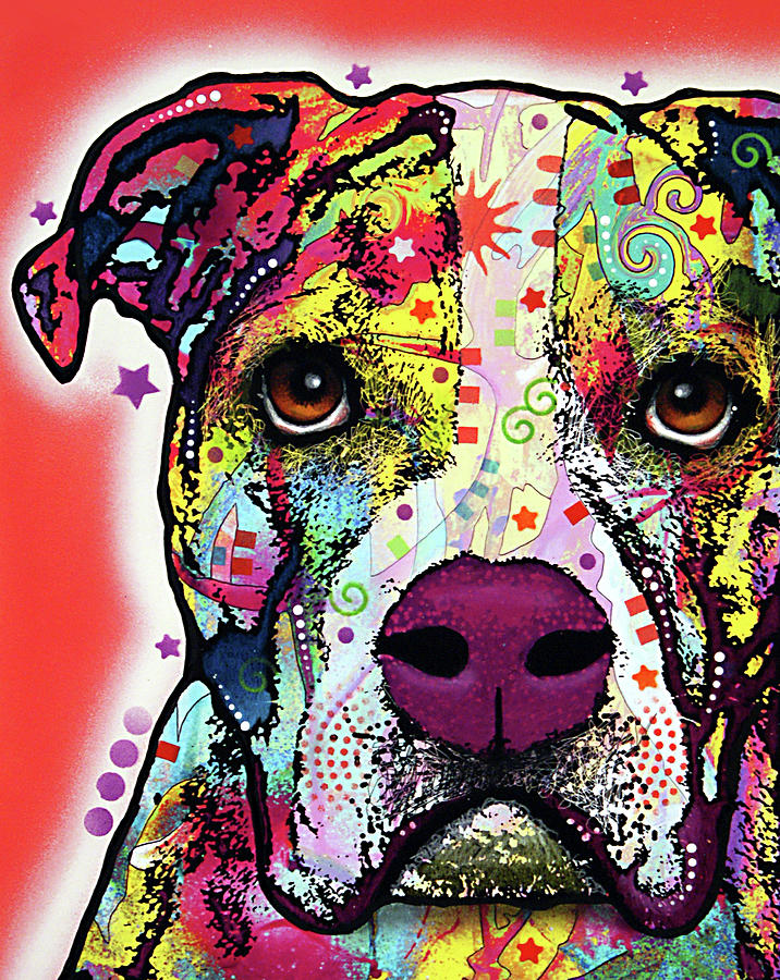 American Bulldog Mixed Media - American Bulldog by Dean Russo American Bulldog Mixed Media - American Bulldog by Dean Russo