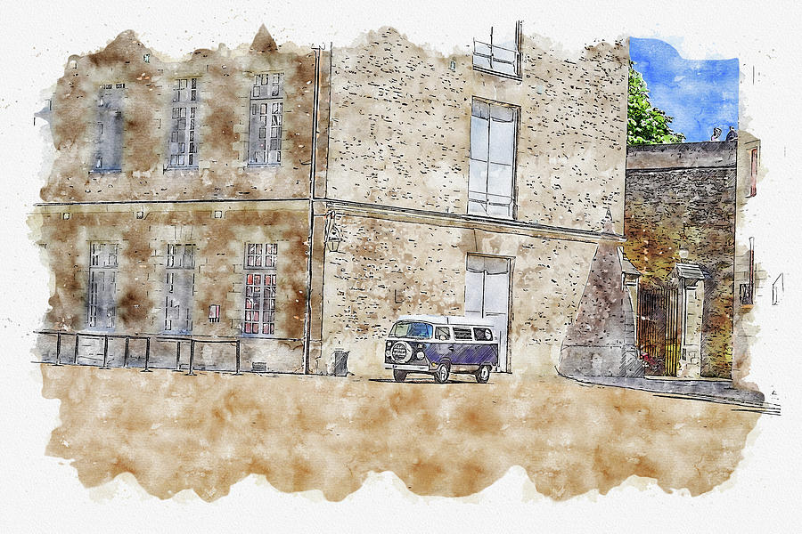 Architecture #watercolor #sketch #architecture #castle #6 Digital Art by TintoDesigns