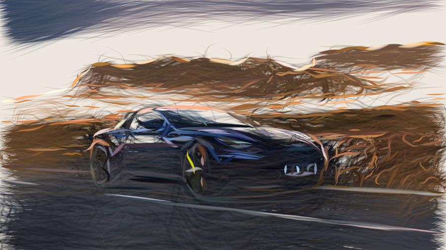 Aston Martin DB11 AMR Drawing #7 Digital Art by CarsToon Concept
