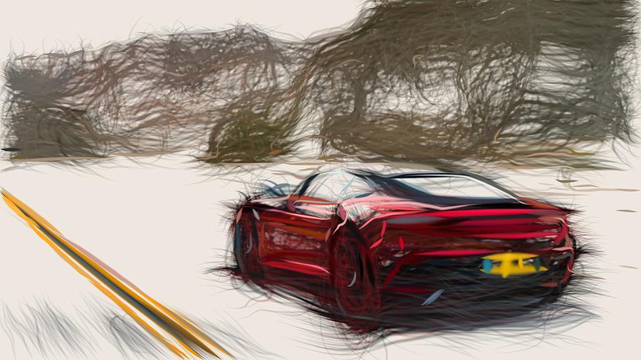 Aston Martin DBS Superleggera Drawing #7 Digital Art by CarsToon Concept