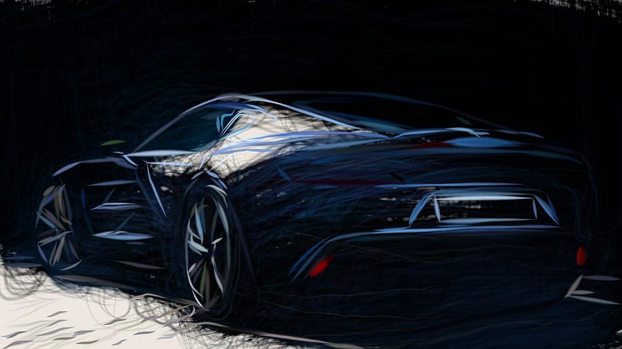 Aston Martin One 77 Draw Digital Art
