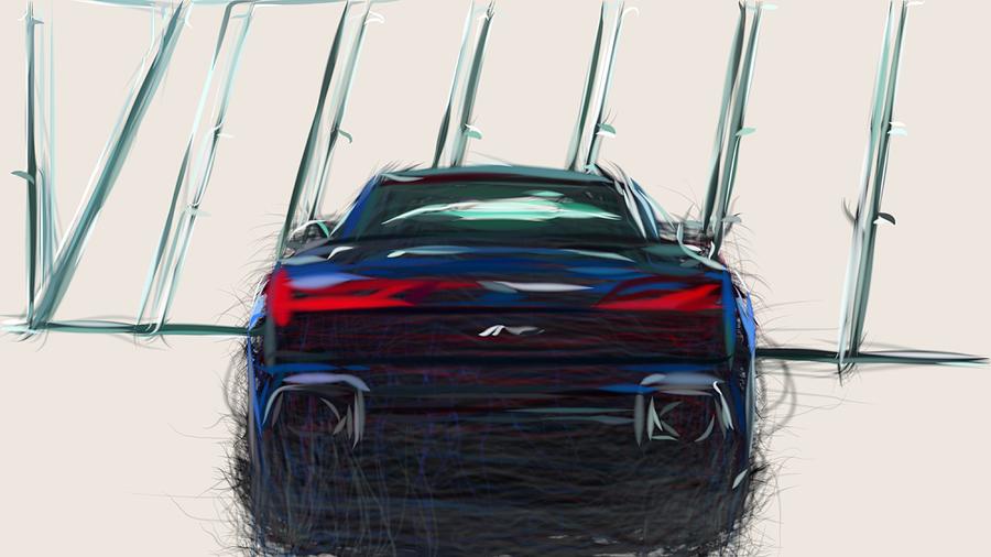 Audi R8 Drawing #7 Digital Art by CarsToon Concept