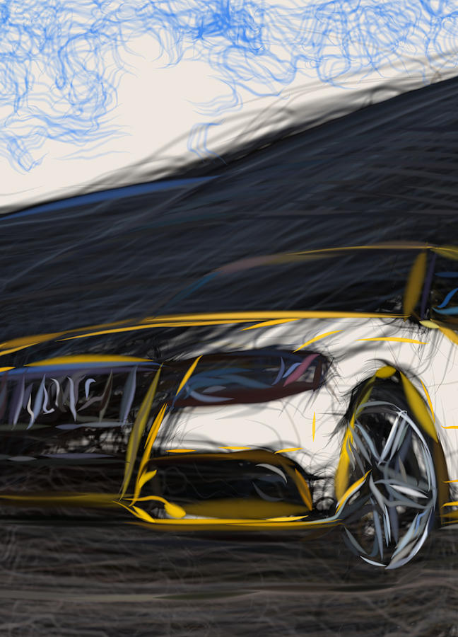 Audi S4 Drawing #6 Digital Art by CarsToon Concept