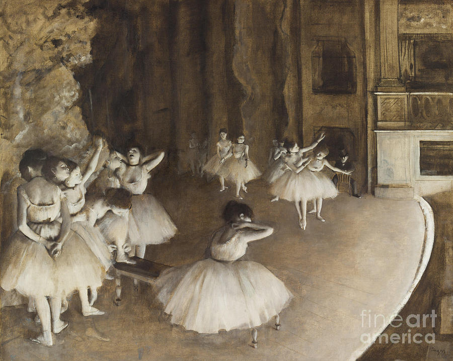 Ballet Rehearsal on Stage by Degas Photograph by Edgar Degas
