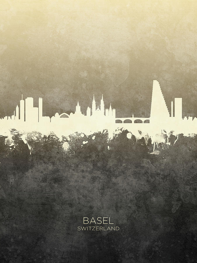 Basel Switzerland Skyline #6 Digital Art by Michael Tompsett
