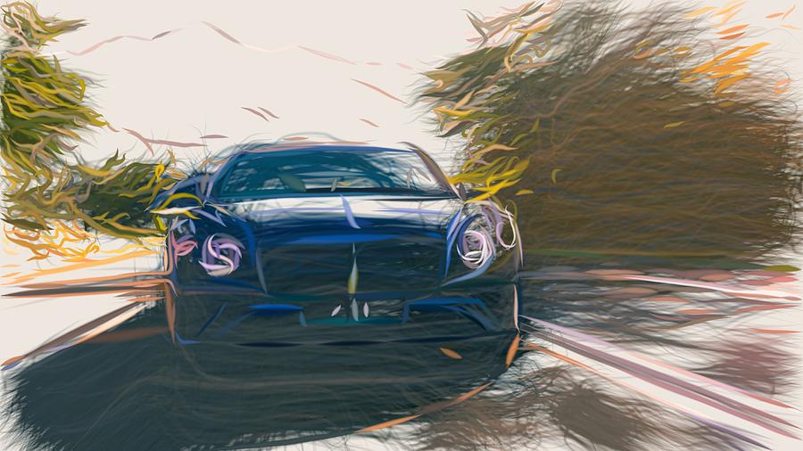 Bentley Continental GT Drawing #7 Digital Art by CarsToon Concept