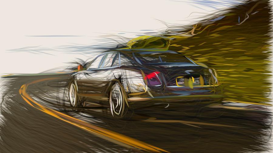 Bentley Mulsanne Speed Drawing #7 Digital Art by CarsToon Concept