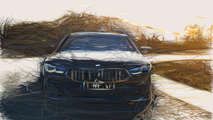 BMW 8 Series Coupe Drawing #7 Digital Art by CarsToon Concept