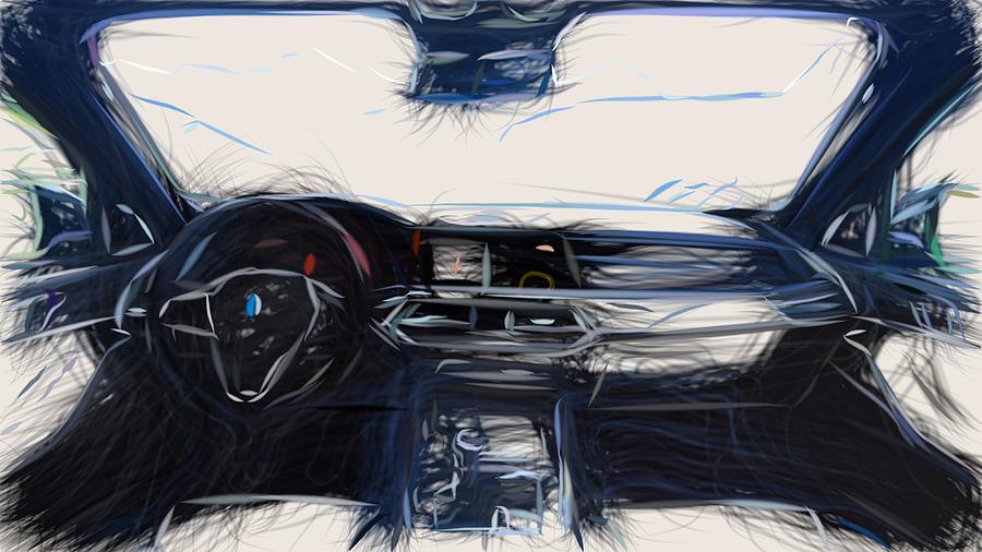 BMW X7 Drawing #7 Digital Art by CarsToon Concept