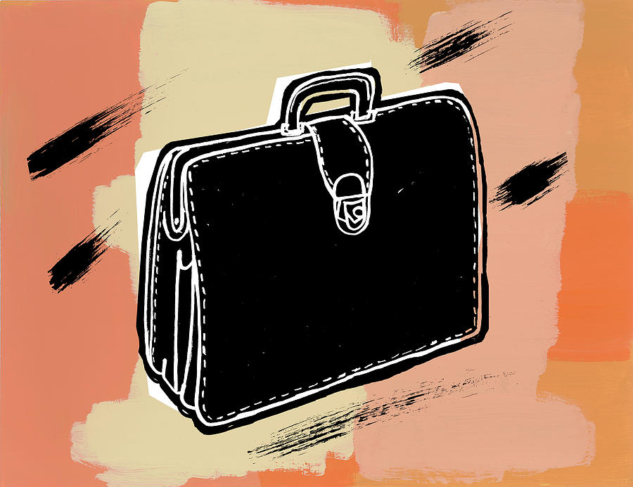 Vintage Drawing - Briefcase #6 by CSA Images