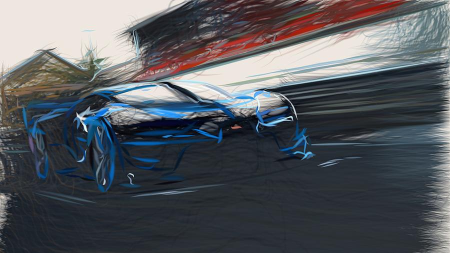 Bugatti Vision Gran Turismo Drawing #7 Digital Art by CarsToon Concept