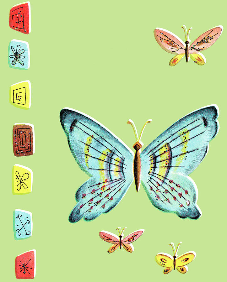 Butterfly Drawing - Butterfly pattern #6 by CSA Images