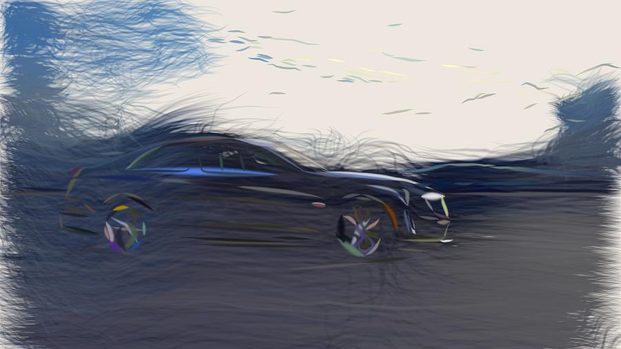 Cadillac CTS V Sedan Draw #7 Digital Art by CarsToon Concept