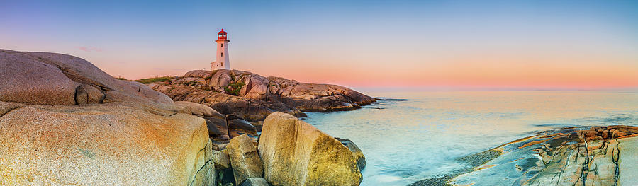 Canada, Nova Scotia, Peggys Cove, Atlantic Ocean, Lighthouse Route, Lighthouse #6 Digital Art by Pietro Canali