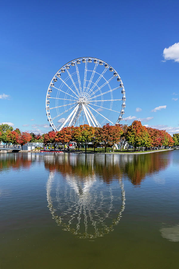 Canada, Quebec, Montreal, Old Port, Ferris Wheel #6 Digital Art by Claudia Uripos