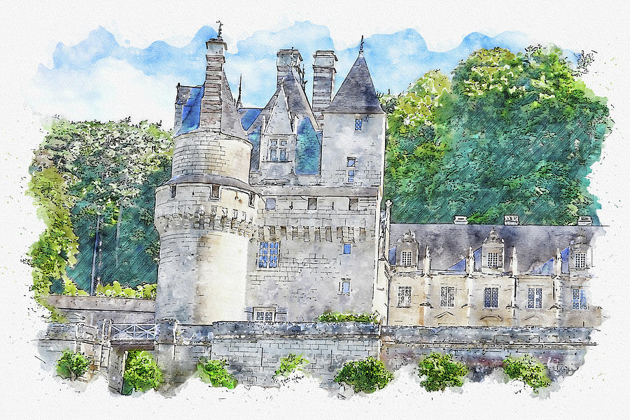 Castle #watercolor #sketch #castle #architecture #6 Digital Art by TintoDesigns