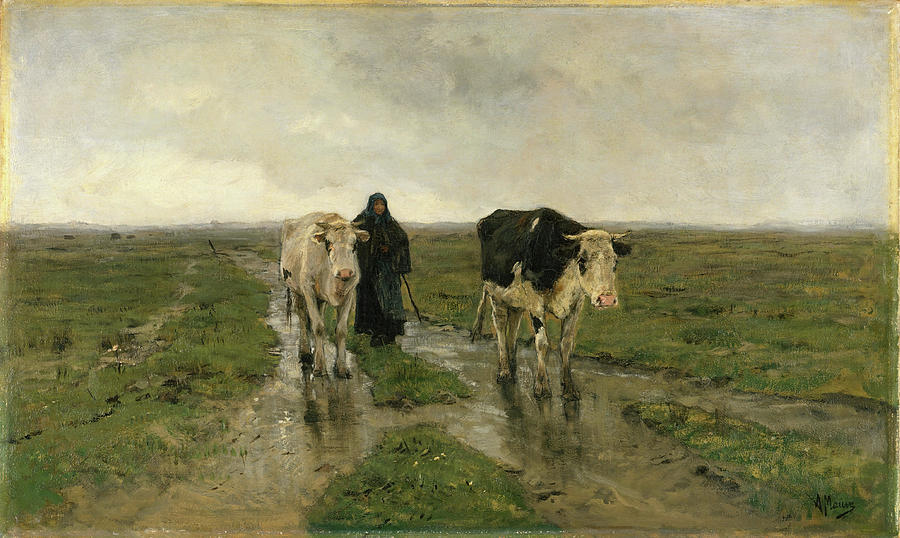 Changing Pasture. #6 Painting by Anton Mauve