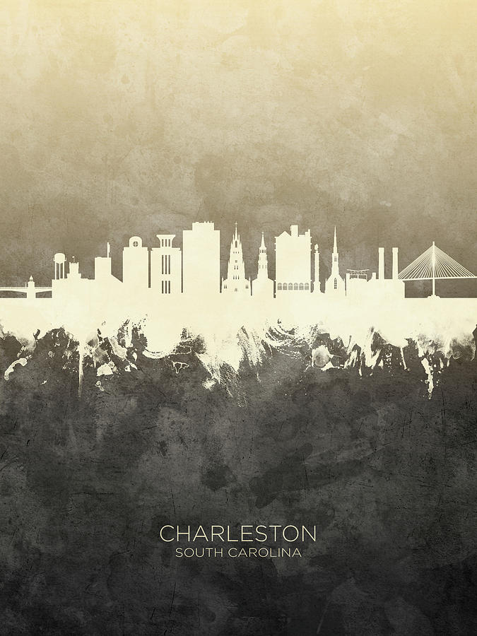 Skyline Digital Art - Charleston South Carolina Skyline #6 by Michael Tompsett