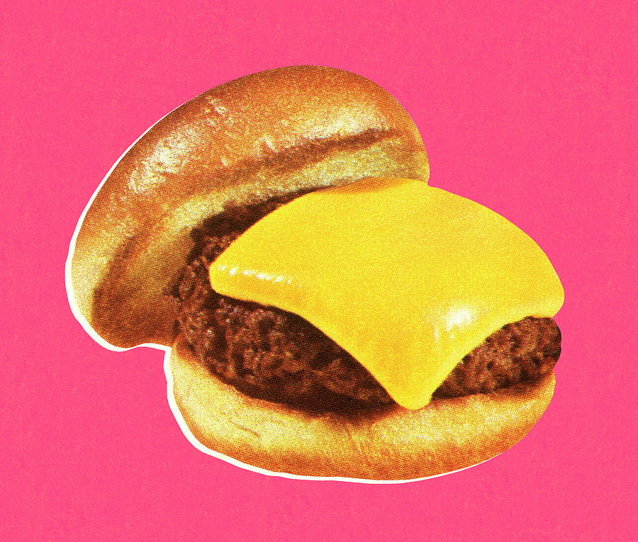 Cheese Drawing - Cheeseburger #6 by CSA Images