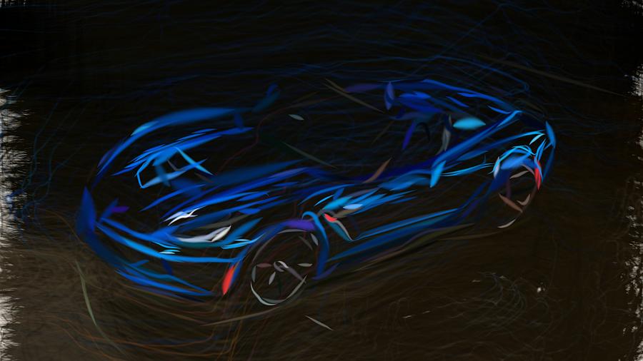 Chevrolet Corvette Z06 Drawing #7 Digital Art by CarsToon Concept