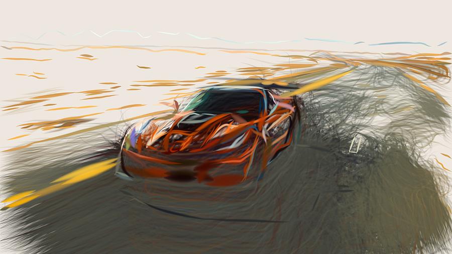 Chevrolet Corvette ZR1 Drawing #7 Digital Art by CarsToon Concept