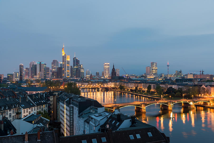 Architecture Photograph - City Of Frankfurt Am Main Skyline #6 by Prasit Rodphan