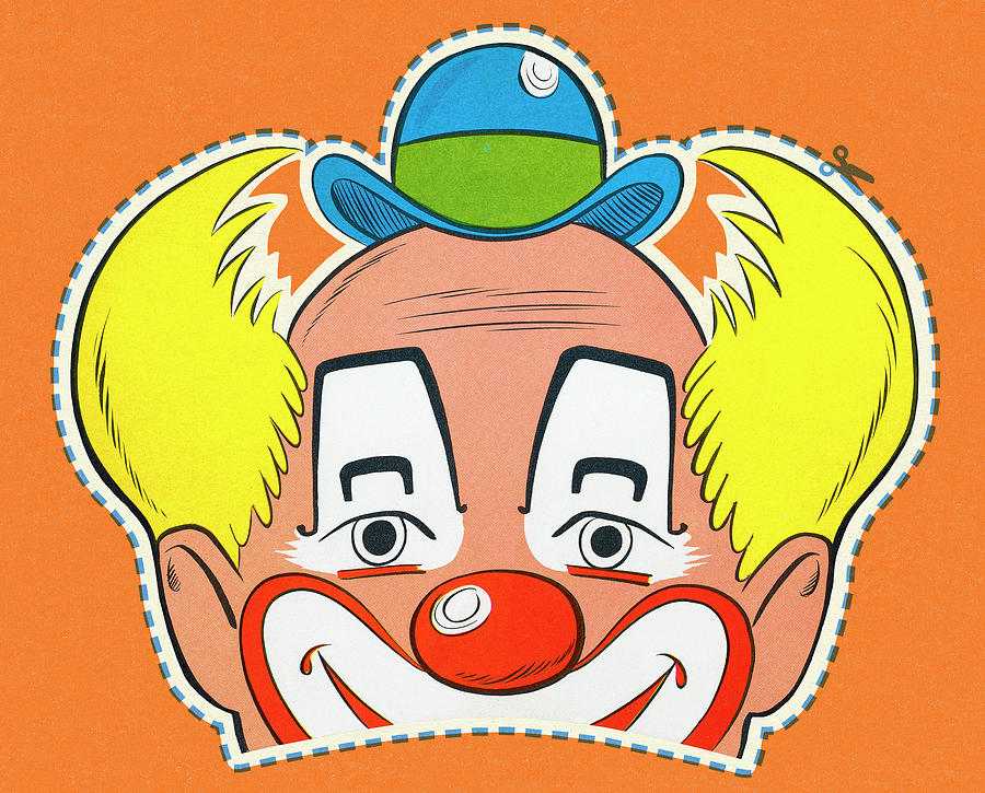 Halloween Drawing - Clown Mask #6 by CSA Images
