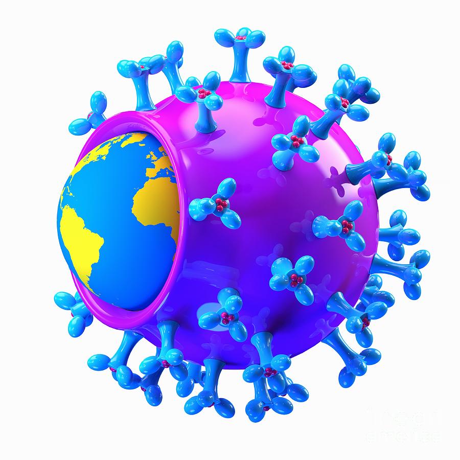 Globe Photograph - Coronavirus Pandemic #6 by Laguna Design/science Photo Library