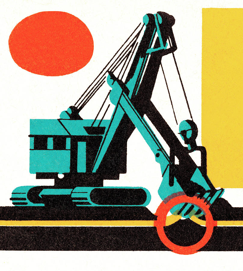 Vintage Drawing - Crane #6 by CSA Images