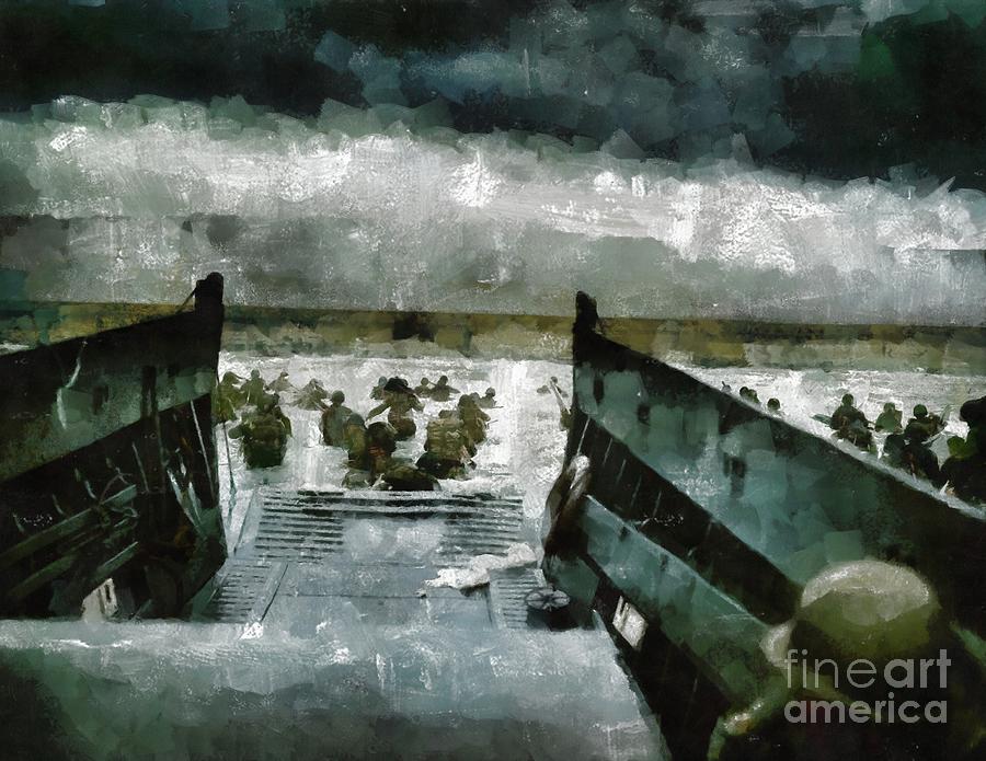 D Day Landings, WWII #6 Painting by Esoterica Art Agency