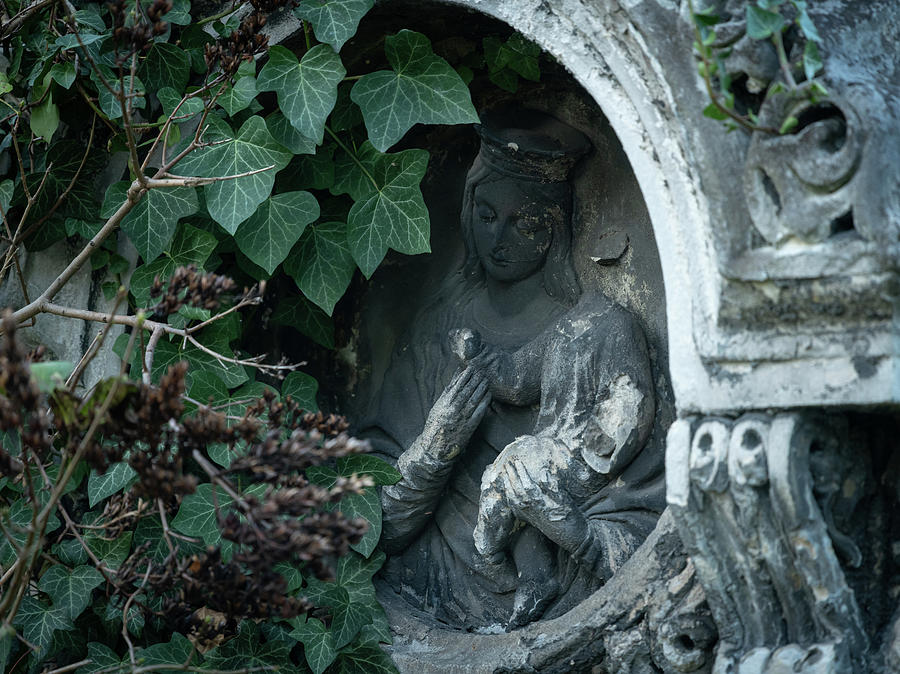 Detail Of An Old Gravestone In St. Marx Cemetery In Autumn Photograph