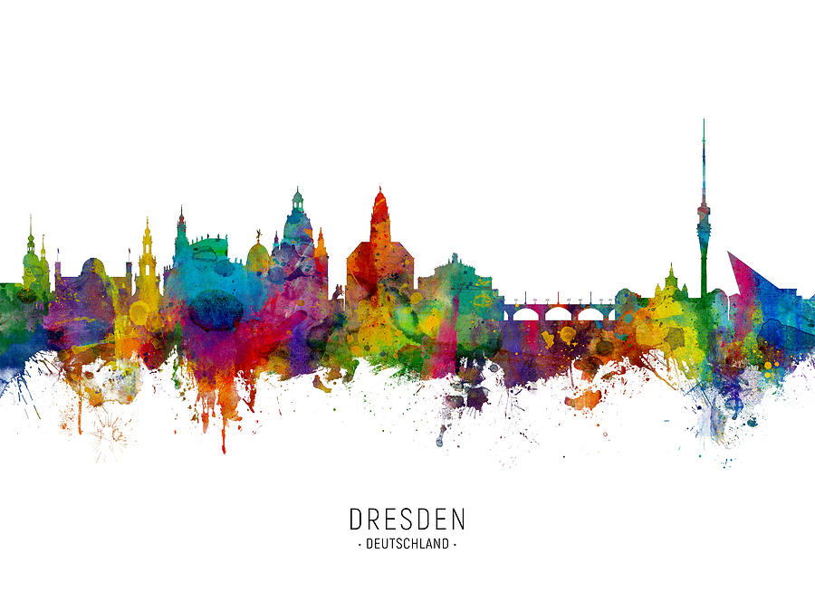 Dresden Germany Skyline #6 Digital Art by Michael Tompsett