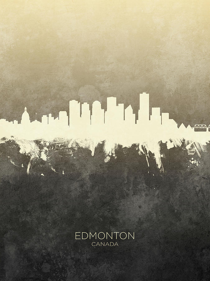Edmonton Canada Skyline #6 Digital Art by Michael Tompsett