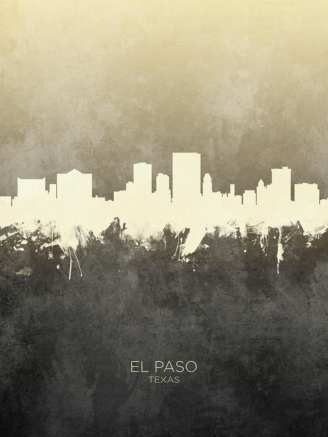 El Paso Texas Skyline #6 Digital Art by Michael Tompsett